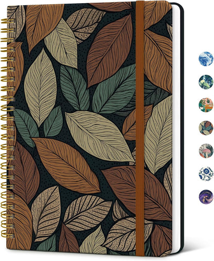 Taja Lined Spiral Journal Notebook for Women, A5 Cute College Ruled Hardcover Notebook for Work & Note Taking, Pretty Journal for Writing, 140 Pages, Flower Garden