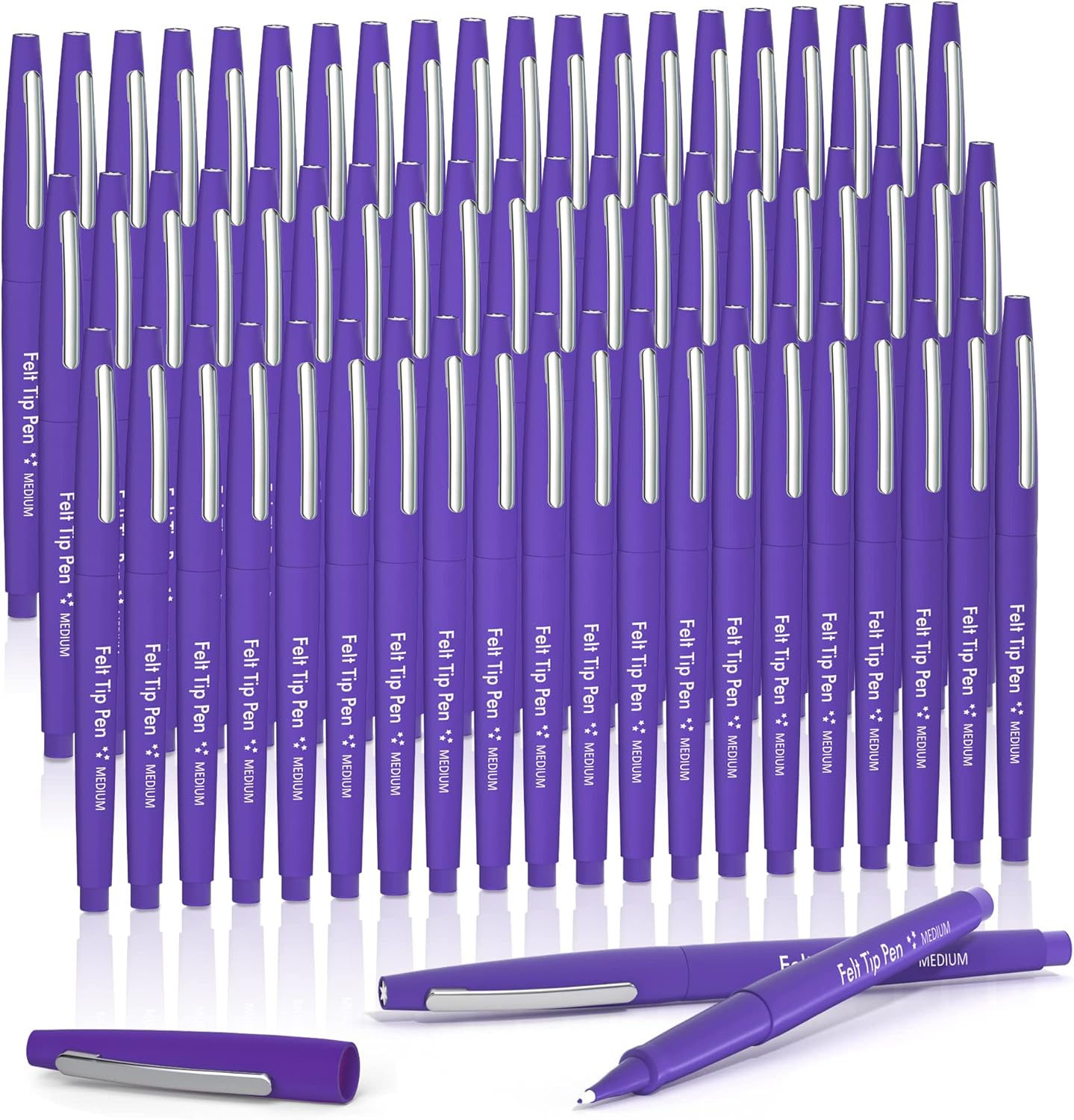 Lelix Felt Tip Pens, 15 Black Pack, 0.7mm Medium Point, Felt Tip Markers Pens for Journaling, Writing, Note Taking, Planner, Perfect for School Office and Art Supplies