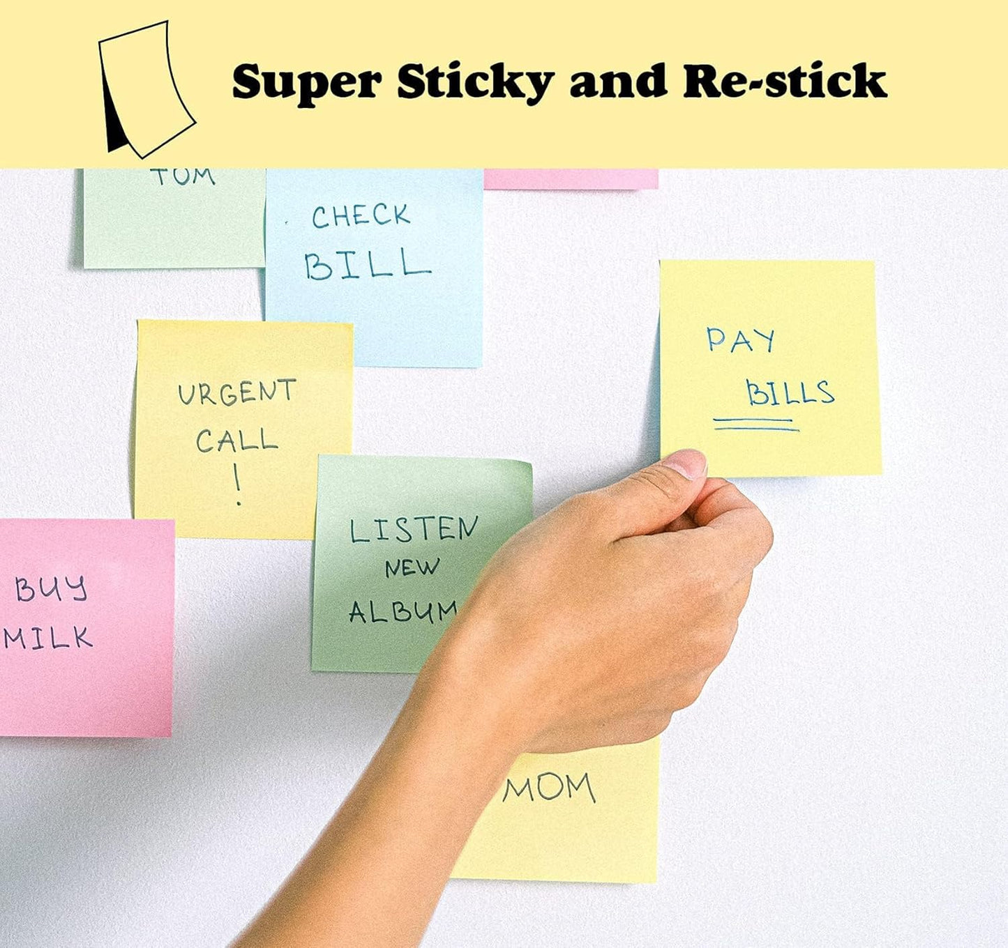 (24 Pads) Sticky Notes 3 x 3in,2400 pcs Yellow Self-Stick Notes,100 Sheets/Pad Post Pads,Clean Removal,Super Sticky Pads Easy to Post Recyclable for Office,Shool,Home,Notebook,Meeting