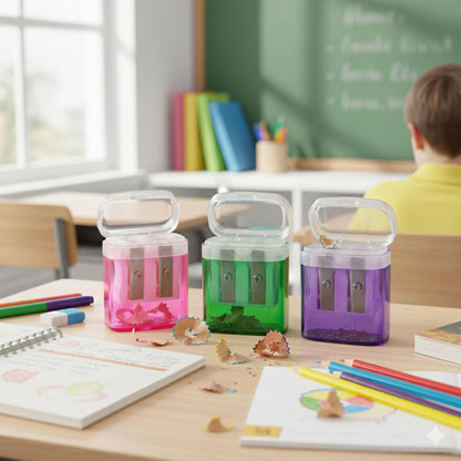 Pack of 120 Plastic Pencil Sharpeners Bulk, Bulk Pencil Sharpeners Pack with Lid, Perfect for School, Office, and Home