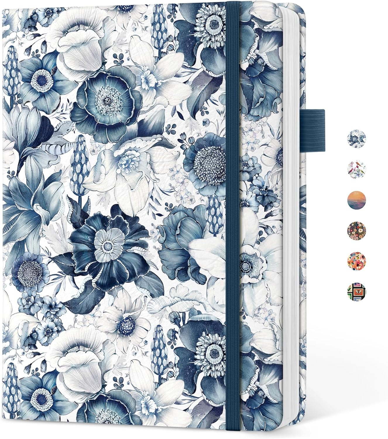 Taja Pretty Lined Journal for Women, Aesthetic Cute Hardcover Leather Journal for Writing, A5 College Ruled Notebook for Work & Note Taking, Perfect for Office School Home, 160 Pages, Meadow Flowers
