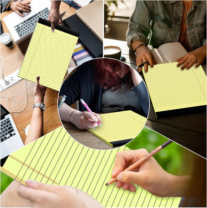 Legal Pads 8.5 x 11 Writing Pads, 3 Pack Note Pads 8.5 x 11 Wide Ruled Pads of Paper, Micro Perforated Notepad 8.5'' x 11'' Lined Paper Pads, Thickness Paper with Strong Cardboard, 30 Sheets per Pad