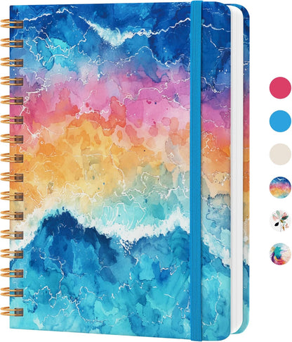 CICPAP Lined Spiral Journal Notebook, A5 College Ruled Notebook for Journaling, Note-Taking, and Daily Planning, Durable Hardcover with an Elegant Design, Purple