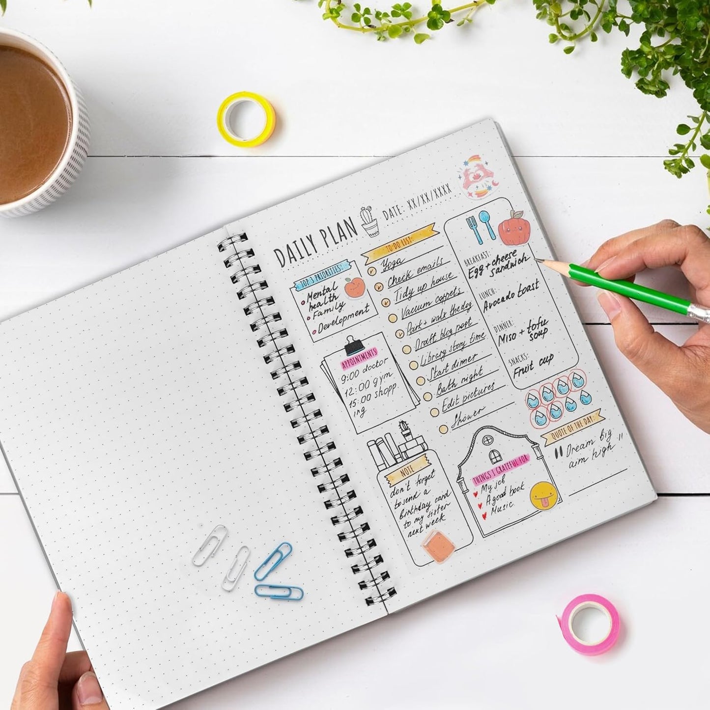 Smilo 3 Pack Spiral Notebook,A5 Graph Paper Notebook,5.7" x 8.3",80 Sheets (160 Pages),100 GSM Thick Paper,Transparent Hardcover,Journals for School,Office, Writing,Math,Engineering,Note Taking