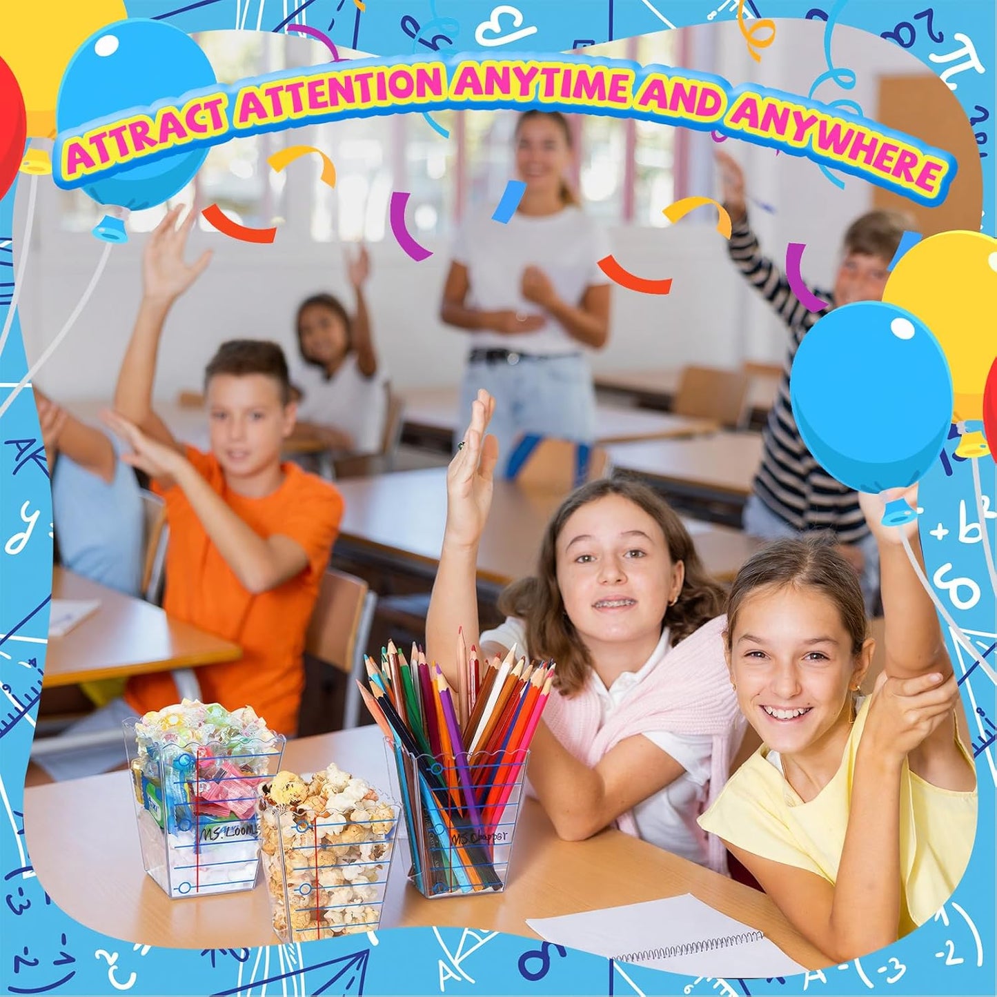 Mimorou 6 Pcs Teacher Gift Box Teacher Appreciation Gift Container Thank You Pencil Notebook Composition Book Crayon Candy Popcorn Holders for End of Year Graduation Party (Notebook)