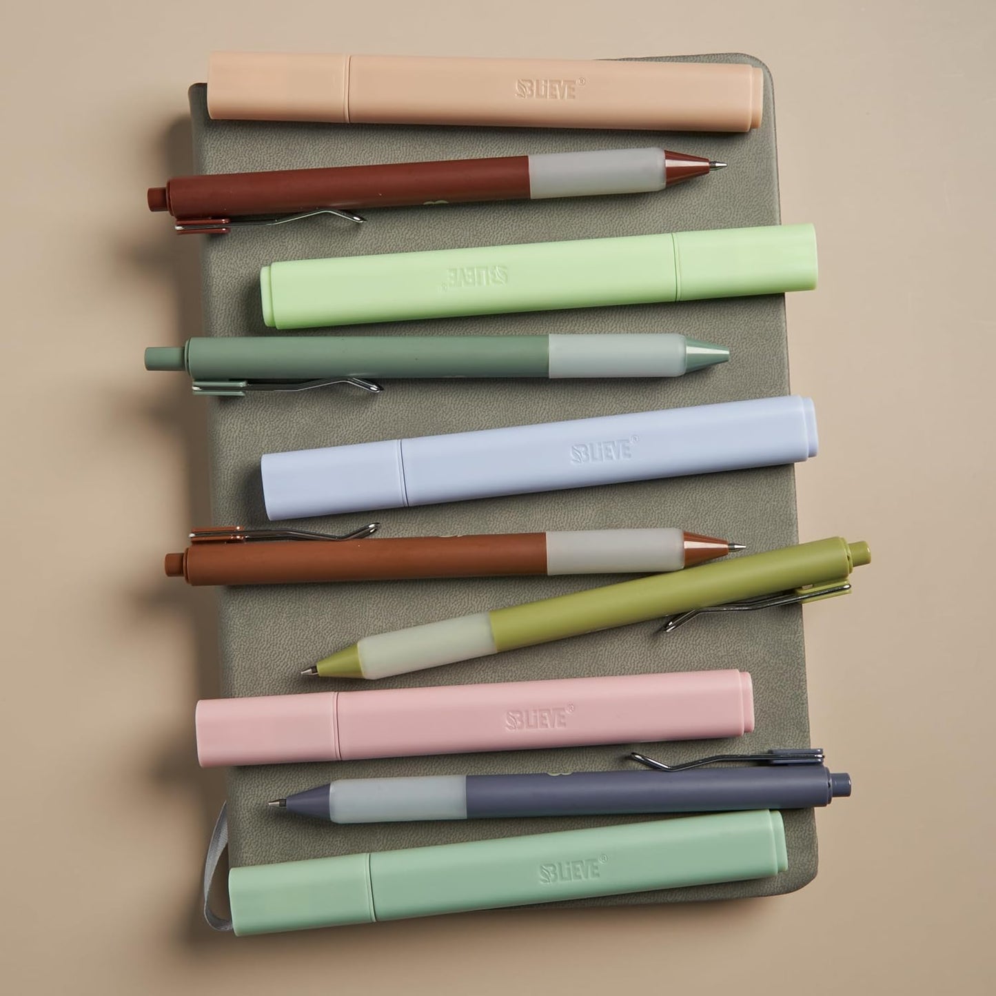 BLIEVE - Aesthetic Highlighters and Gel Pens With Soft Ink and Chisel Tip, Bible Highlighters and Pens No Bleed, Dry Fast Easy to Hold, for Bible Journaling Planner School Supplies (MORANDI)