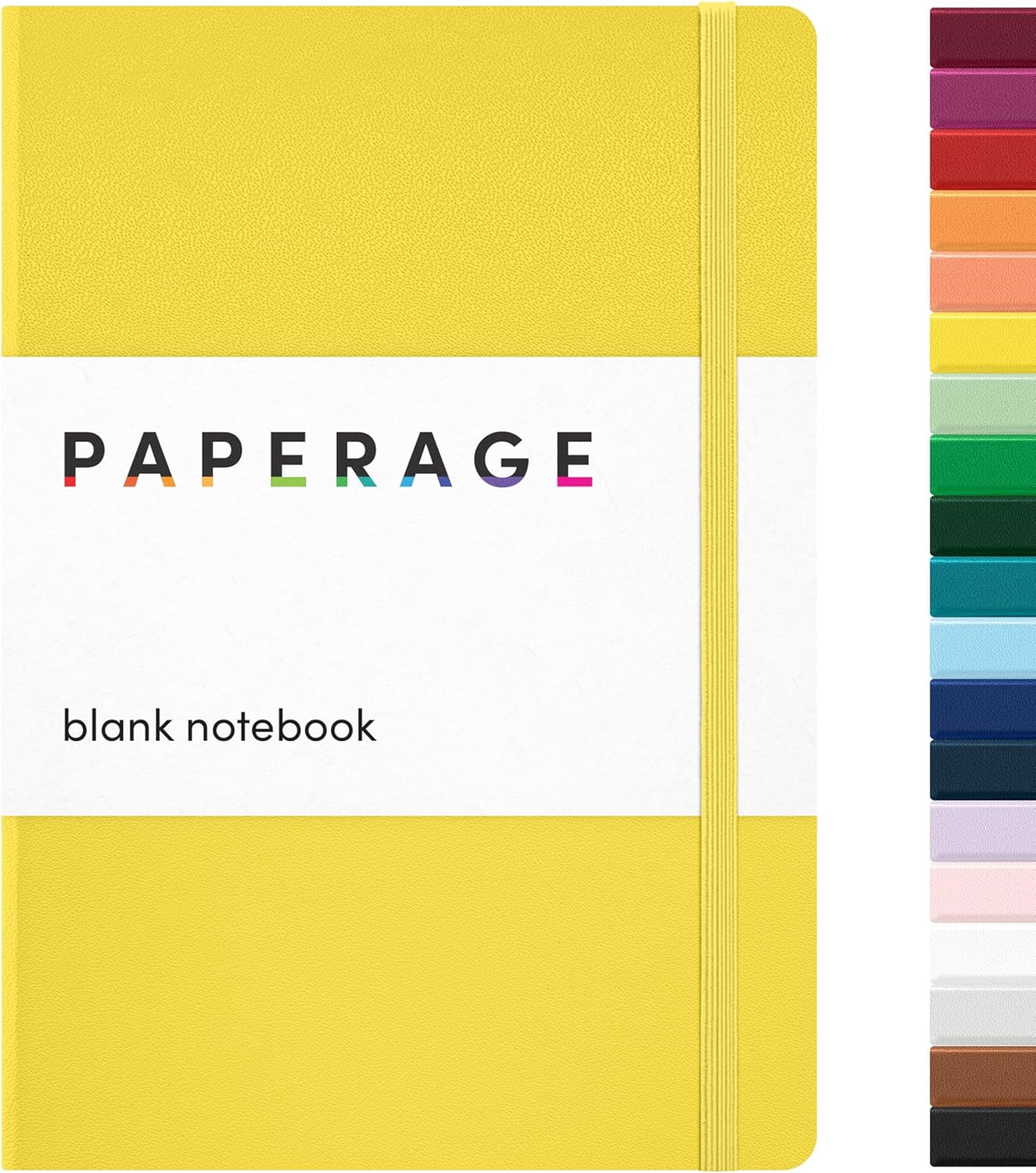 PAPERAGE Lined Journal Notebook, (Black), 160 Pages, Medium 5.6 in x 8 in - 100 GSM Thick Paper – Hardcover Journaling Notebook for Work, School & Note Taking