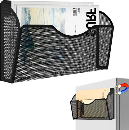 Magnetic File Holder 1 Pockets File Folder Organizer, Office Hanging Magazine Rack for File Cabinets, Magnetic Paper Holder, No Drilling Mail Organizer for Refrigerator, Office