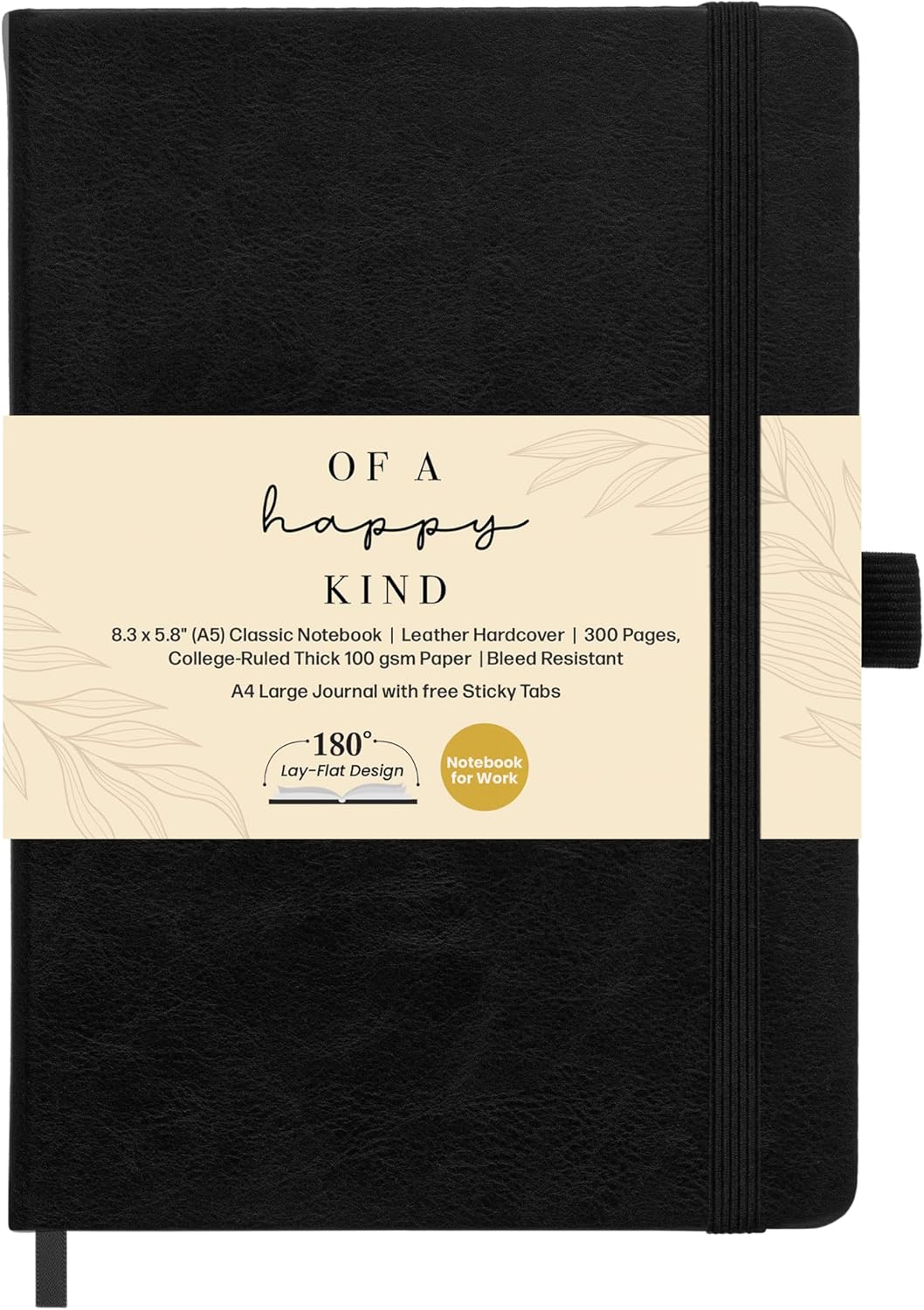 Classic Lined Journal Notebook 8.5x11" A4 Hardcover Leather - Brown - 200 Pages College Ruled Large with Sticky Tabs, Pockets, and Pen Loop for Writing and Journaling - Big Hardback Men and Women