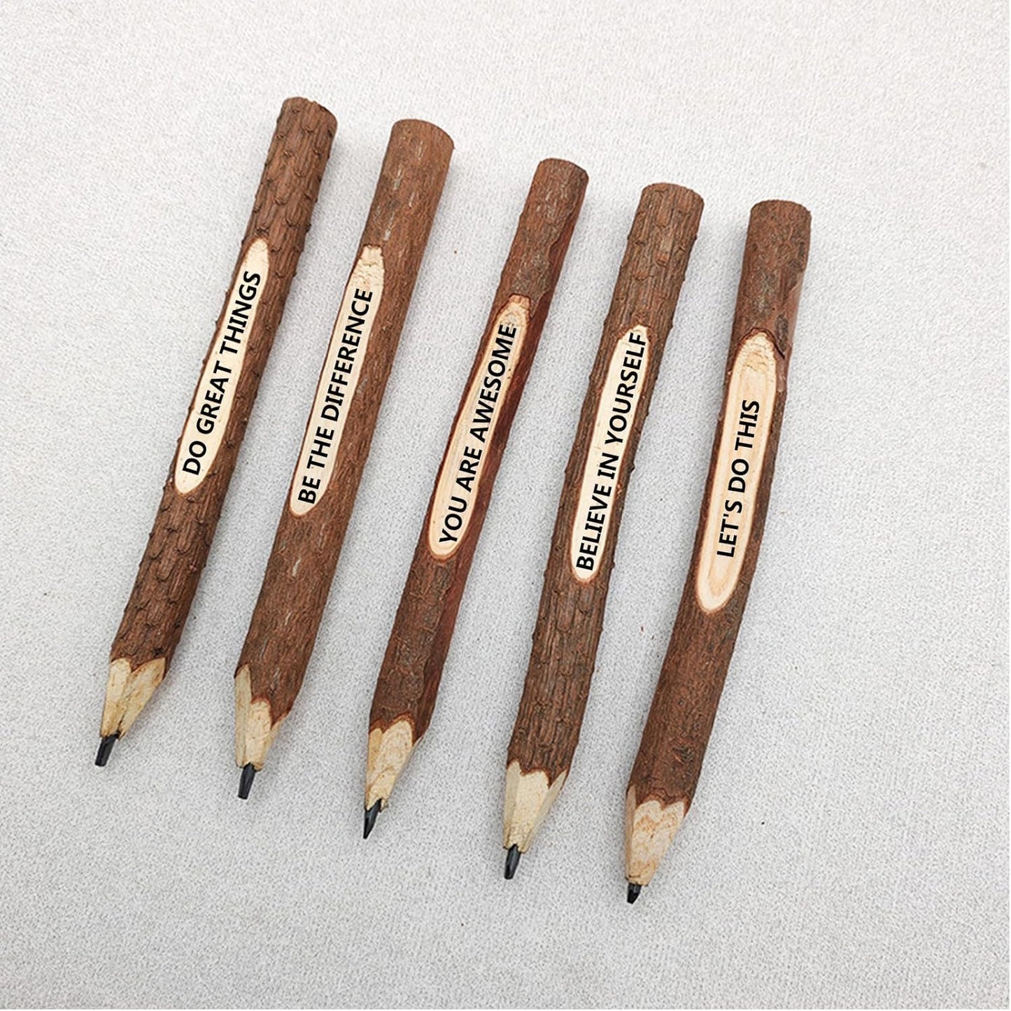S & E TEACHER'S EDITION 12Pack Inspirational Pencils, Wooden Pencils, Natural Branch, Hand Made Twig, Christmas Gift for Appreciate Best Friend Coworkers.