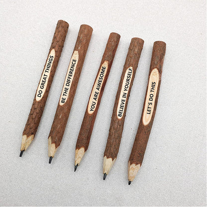 S & E TEACHER'S EDITION 12Pack Inspirational Pencils, Wooden Pencils, Natural Branch, Hand Made Twig, Christmas Gift for Appreciate Best Friend Coworkers.