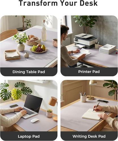 Aothia Leather Office Desk Pad Protector, Non-Slip PU Leather Desk Blotter, Waterproof Laptop Writing Mouse Pad for Office and Home, Black, 31.5" x 15.7" - Colors A