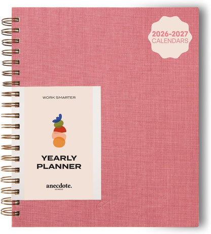 Anecdote Daily Planner w/ 2026-2027 Calendar | Start Anytime 26 Weeks Undated | 1 Page per Day | 8.5" x 5.2" | Hardcover To-Do List Organizer, Plan Your Success, Achieve Productivity Goals (Evergreen)
