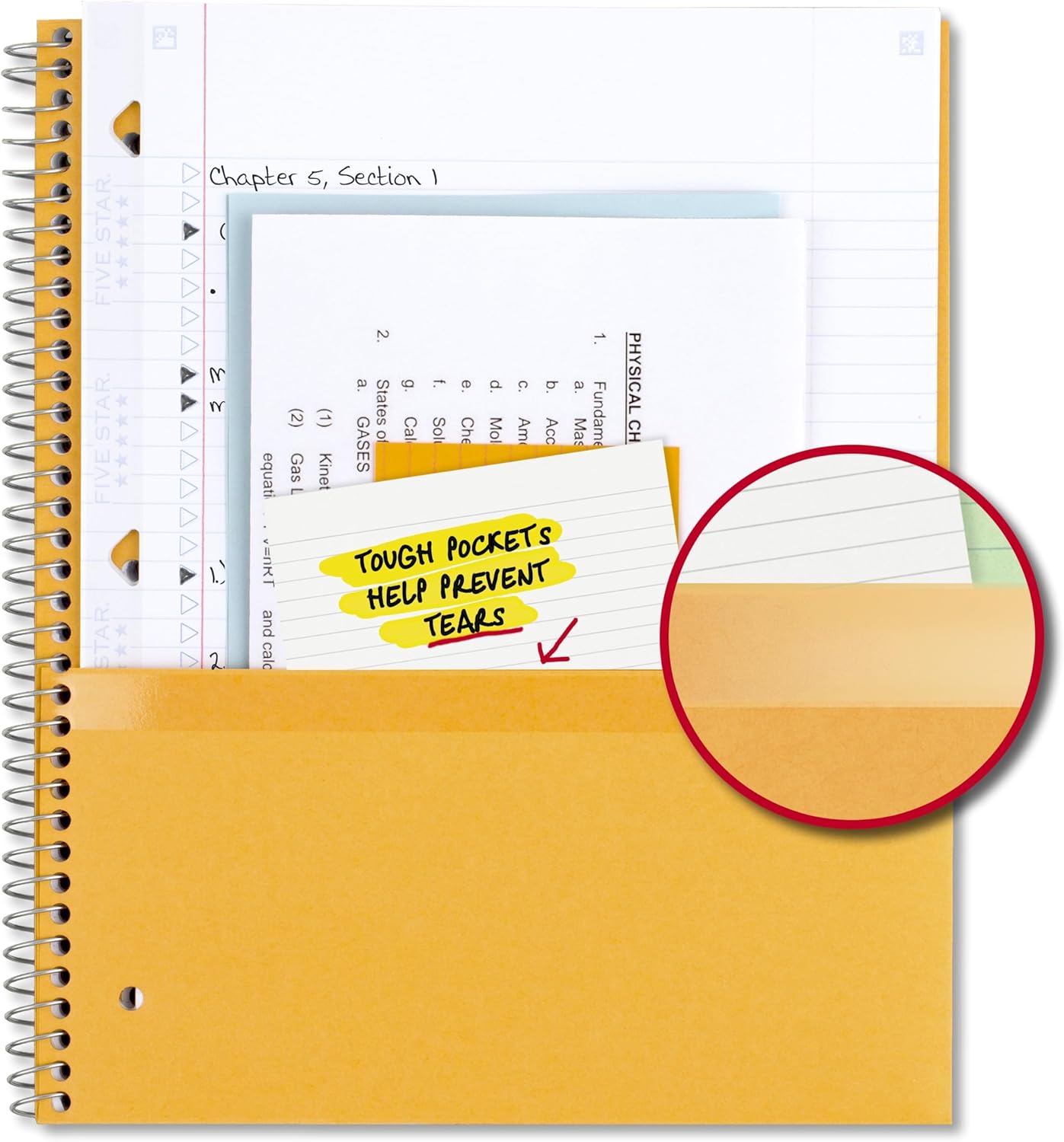 Five Star Spiral Notebook + Study App, 3 Subject, College Ruled Paper, 8-1/2" x 11", 150 Sheets, Fights Ink Bleed, Water Resistant Cover, Amethyst Purple (38746)