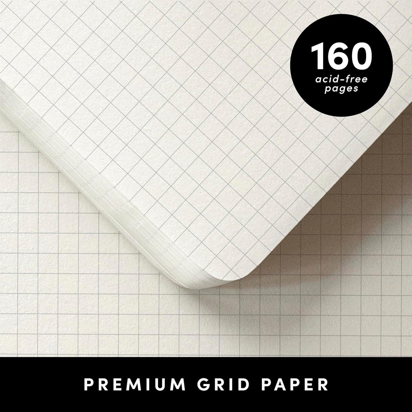 PAPERAGE Lined Journal Notebook, (Black), 160 Pages, Medium 5.6 in x 8 in - 100 GSM Thick Paper – Hardcover Journaling Notebook for Work, School & Note Taking