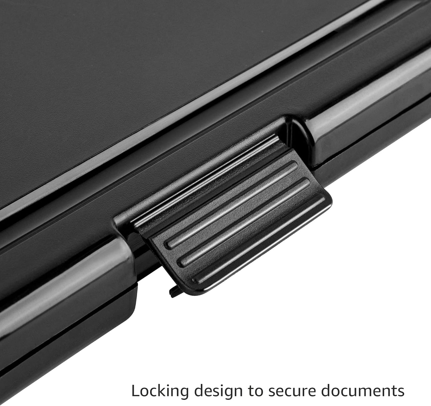 Amazon Basics Sturdy Plastic Storage Clipboard for School & Office Supplies, Lightweight, Black, 2-Pack