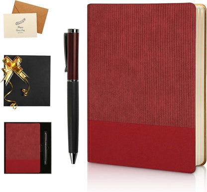 Lined Journal Notebook for Work College Ruled Note Book 5.79"x8.27"A5 PU Leather Daily Journaling 216 Pages for Women Men Writing Home School Supplies Business (Dark Green)