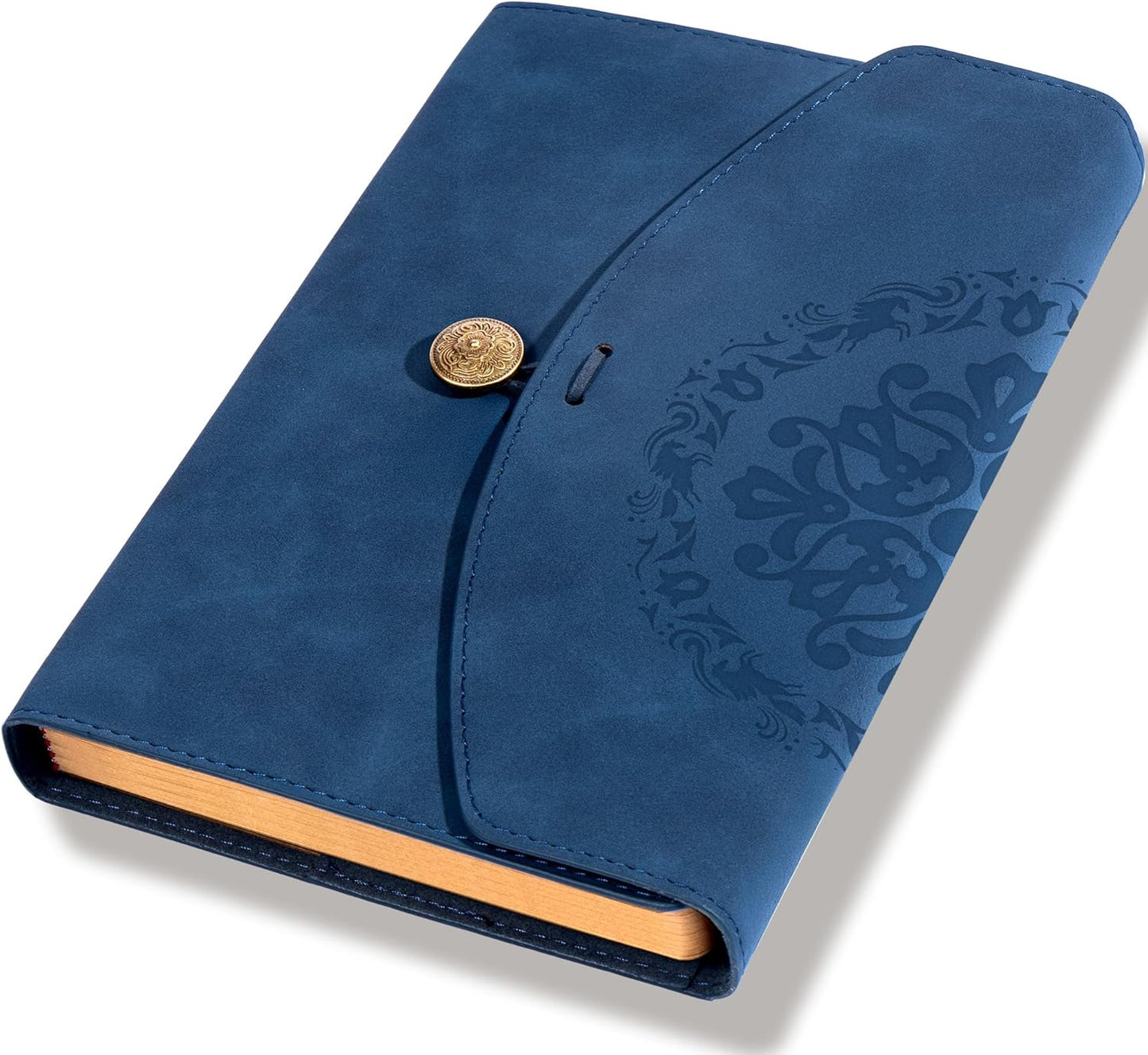MINICAGIE Journal Notebook for Men Women Gifts Hardcover Leather Mens Journals for Writing 288 Pages 100 Gsm Paper Thick Journaling Notebooks for Work Diary, 5.7x8.3 In, Blue