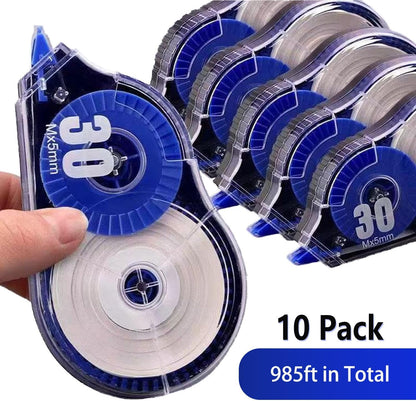 Correction Tape, 10 Pack 33Ft White Correction Tape Roll Easy-to-Use Applicator for Instant Corrections, Ideal for School, Home, and Office Supplies