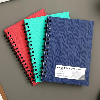 FLYING EAGLE 3 PCS Small Spiral Notebooks 4x6, A6 Cute Mini Journal Plastic Hardcover 8mm Ruled Notebook, Yellow 234 Sheets/468 Pages, 3 Pack Small Ruled Notebooks for School Work