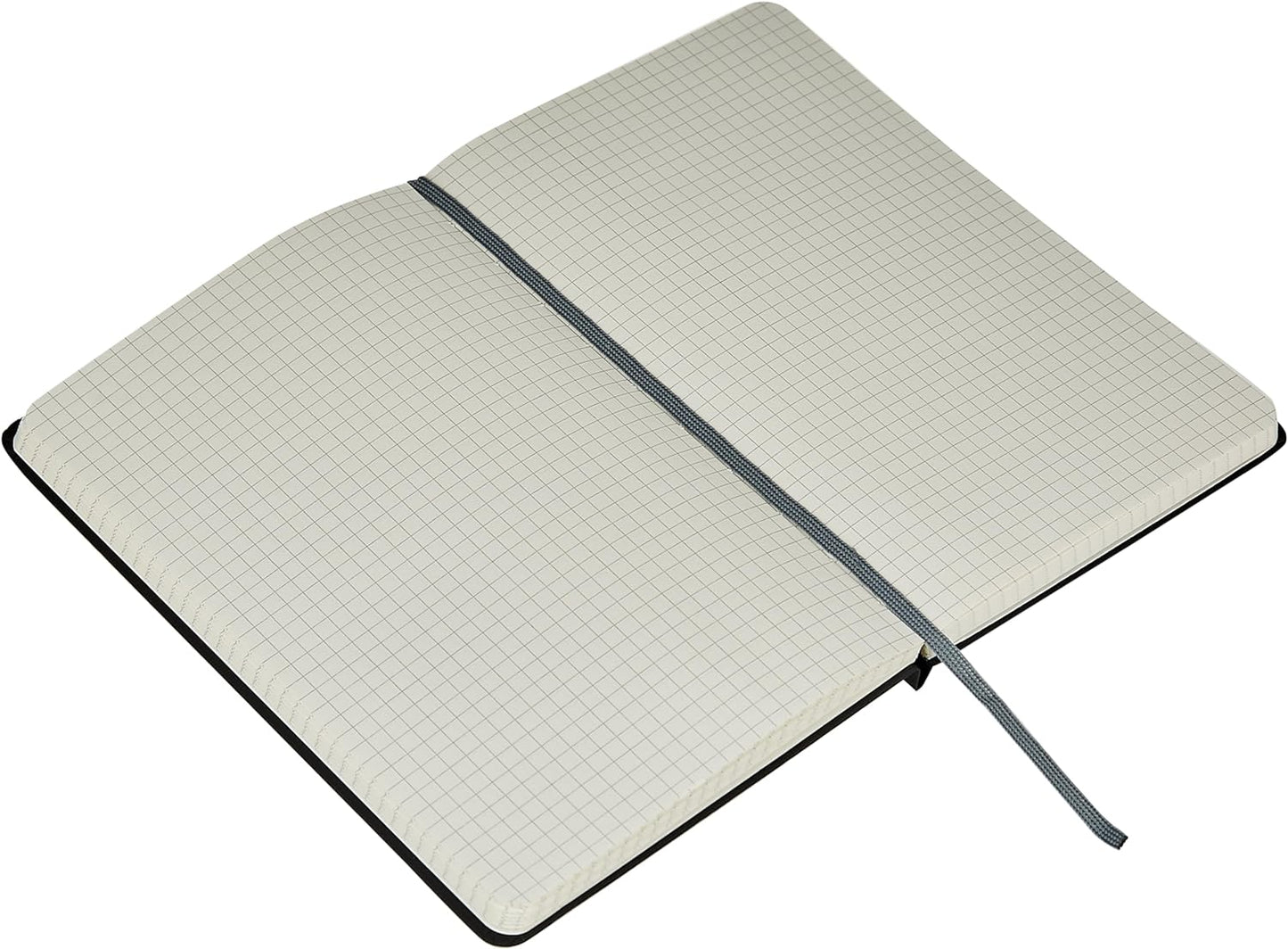 Amazon Basics Classic Lined Writing Notebook for Note Taking and Journaling, Hardcover with Elastic Closure, 240 Pages, 5" x 8.25", Black