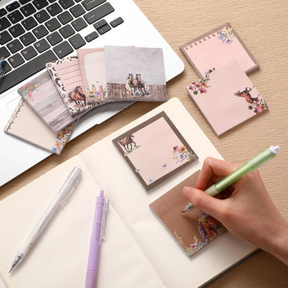 9 Pads Wildflower Sticky Notes 3x3 Inch Cute Self Stick Notepads Notes Adhesive Memo Pad Office Decor Gifts for Students School Teacher Meeting Office Supplies