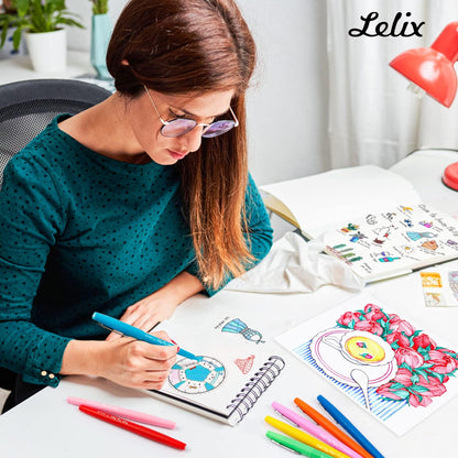 Lelix Felt Tip Pens, 30 Black Pack, 0.7mm Medium Point, Felt Tip Markers Pens for Journaling, Writing, Note Taking, Planner, Perfect for School Office and Art Supplies