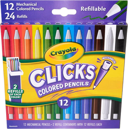 Crayola Clicks Retractable Markers Bold (10ct), Teacher Classroom School Supplies, Spring Crafts, No Dry Washable Markers for Kids