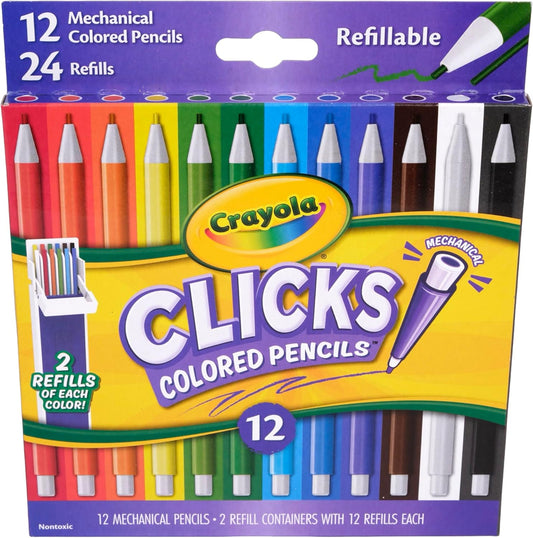 Crayola Clicks Retractable Markers Bold (10ct), Teacher Classroom School Supplies, Spring Crafts, No Dry Washable Markers for Kids
