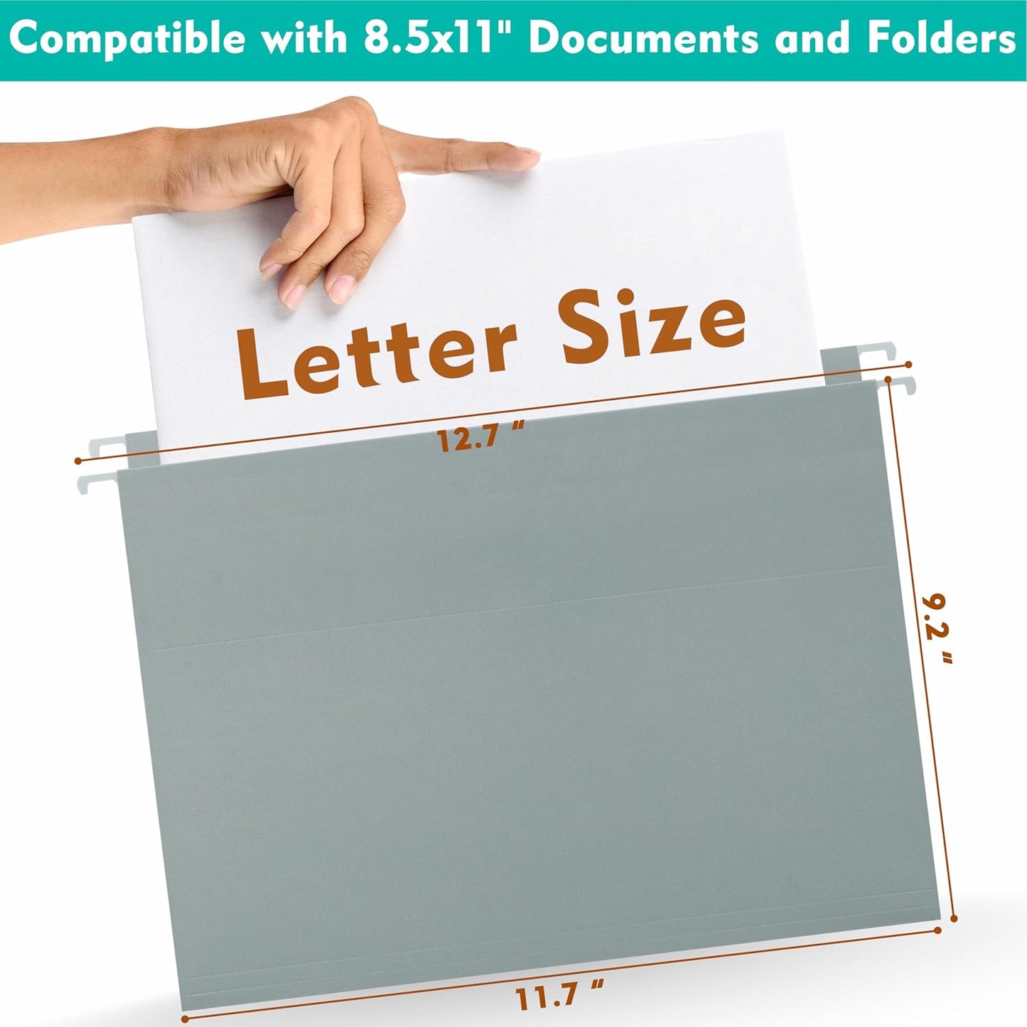 Zzrywuty Hanging File Folders Letter Size, 30-Pack Hanging File Folder with 1/5-Cut Tabs, Pastel File Folders Hanging Organizers for Filing Cabinet, Bulky Files & Medical Charts