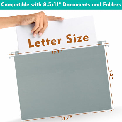 Zzrywuty Hanging File Folders Letter Size, 30-Pack Hanging File Folder with 1/5-Cut Tabs, Pastel File Folders Hanging Organizers for Filing Cabinet, Bulky Files & Medical Charts
