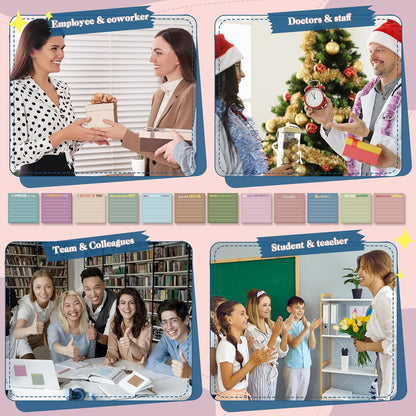 Yinder 48 Pcs Inspirational Sticky Notes Cute Motivational Sticky Notes Pad End of Year Employee Appreciation Gifts Bulk for Teacher Nurse Coworkers Office Supplies 3 x 3'' (Thank You,Dark Color)