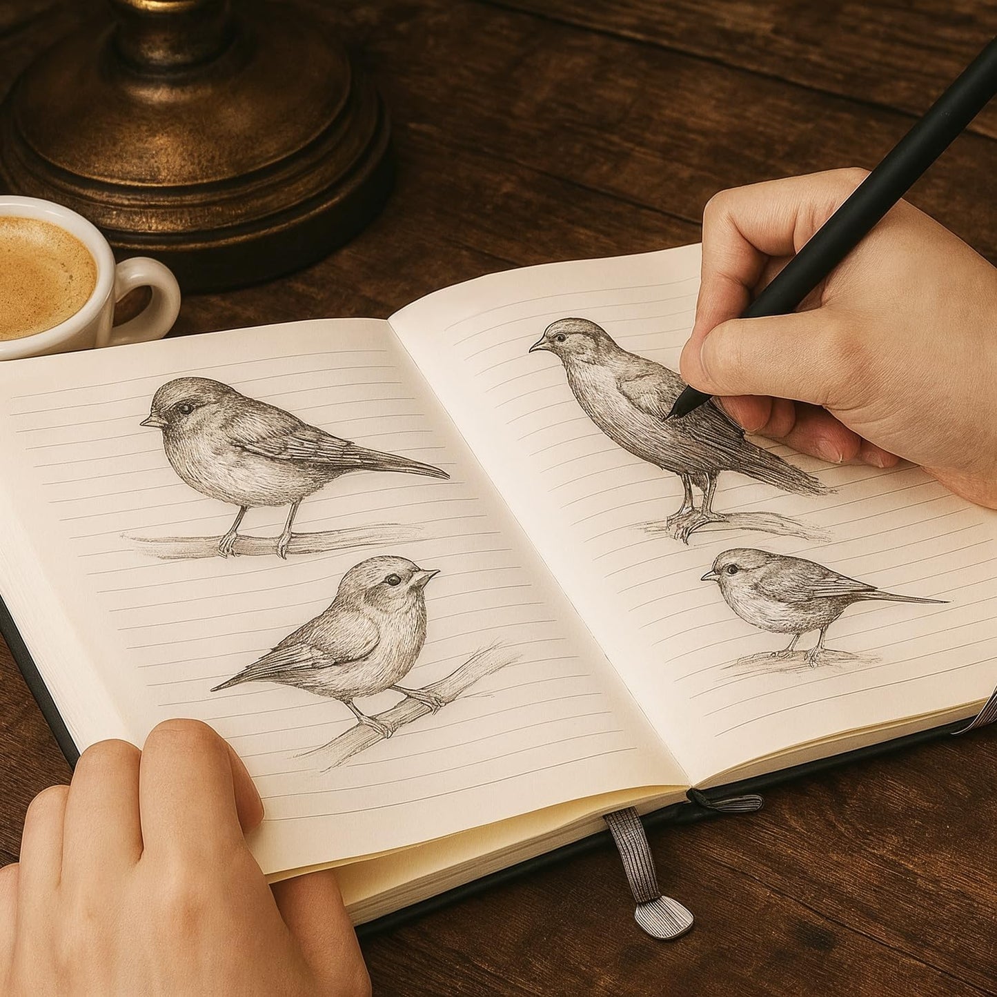 Faux Leather Notebook Journal - 200 Pages Lined Vegan Leather Journal for Writing, A5 Soft-Cover Journaling Notebook Gift Set with Pen for Travel, Office, Daily Writing