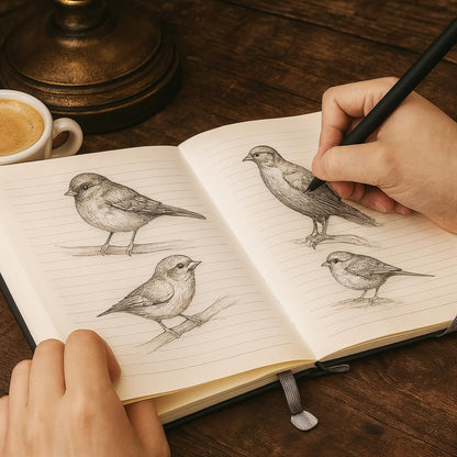 Faux Leather Notebook Journal - 200 Pages Lined Vegan Leather Journal for Writing, A5 Soft-Cover Journaling Notebook Gift Set with Pen for Travel, Office, Daily Writing