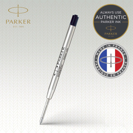 Parker QUINKflow Authentic Black Ink Refills, Medium Point, For Ballpoint Pens, 10 Count - Desk, Office Supplies, Everyday Writing