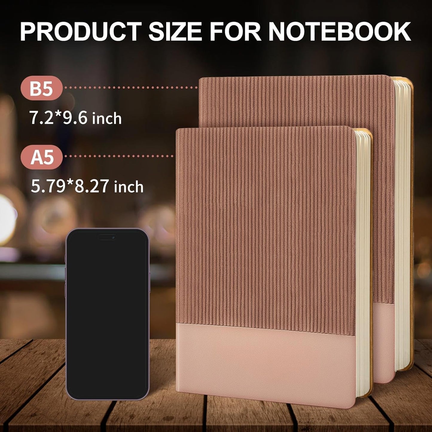 Lined Journal Notebook for Work College Ruled Note Book 5.79"x8.27"A5 PU Leather Daily Journaling 216 Pages for Women Men Writing Home School Supplies Business (Dark Green)