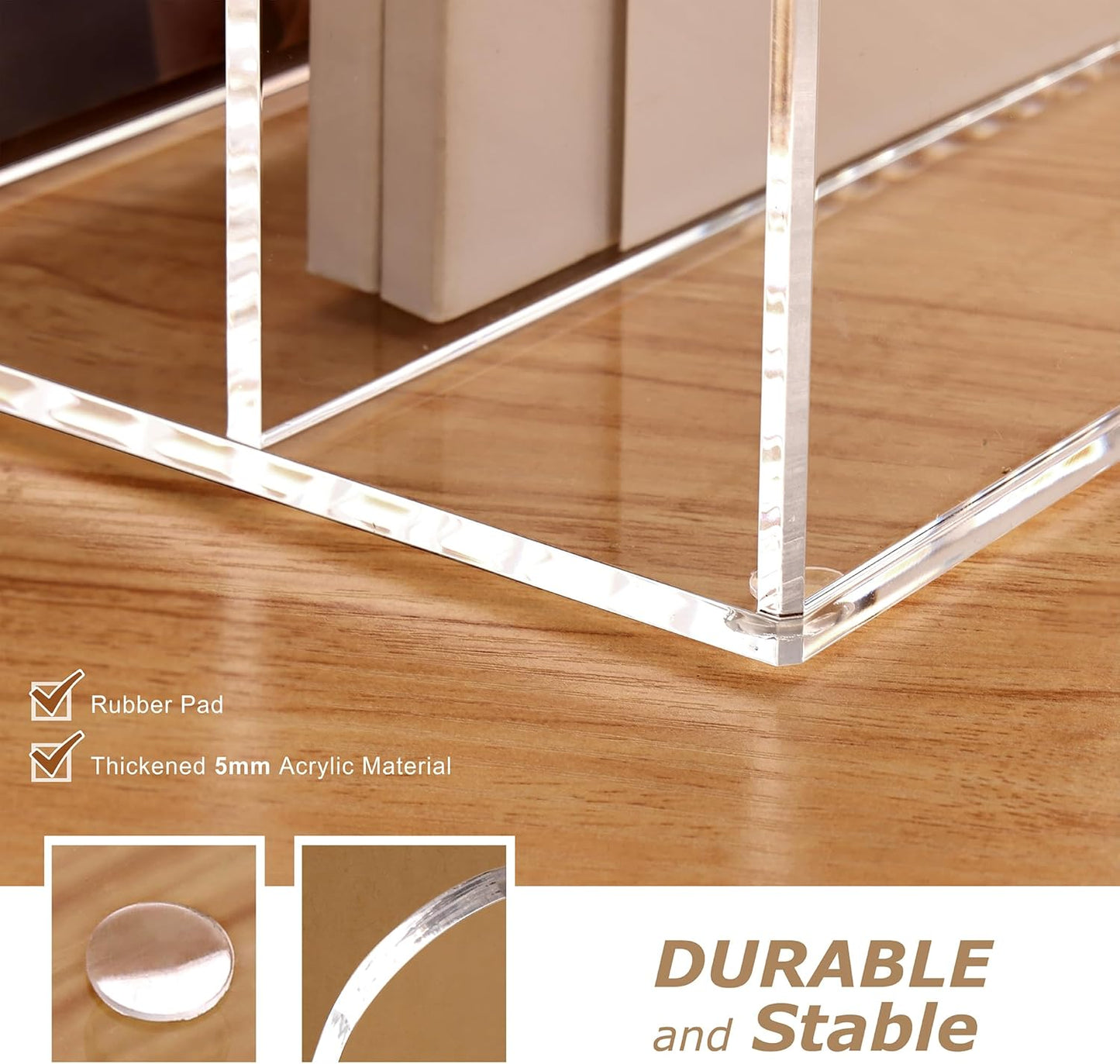 SANRUI 2-Pack Acrylic Magazine File Holder Desk Organizer Magazine Rack, Clear, Vertical File Sorter Holders, 9.45" D x 3.54" W x 10.24" H