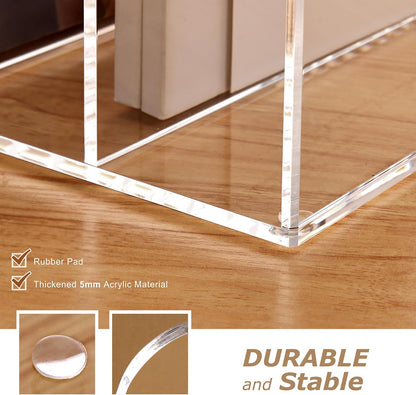 SANRUI 2-Pack Acrylic Magazine File Holder Desk Organizer Magazine Rack, Clear, Vertical File Sorter Holders, 9.45" D x 3.54" W x 10.24" H