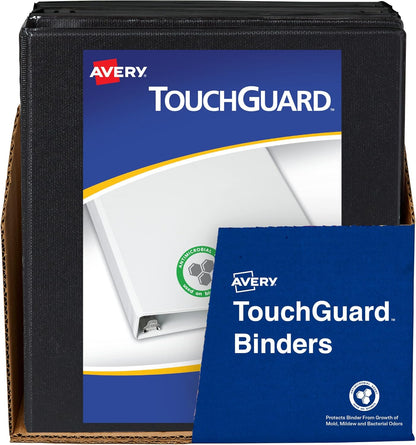 Avery TouchGuard Protection 3 Ring Binder, Customizable Cover, 1.5 Inch Slant Rings, 1 White Binder (17142)