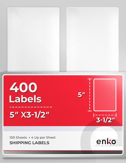 enKo 1 x 2-5/8 Inch 30 Up Return Mailing Address Labels White Printable FBA Labels (100 Sheets, 3000 Labels)