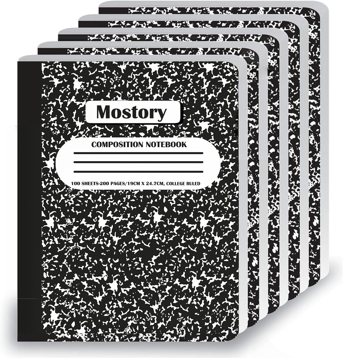 MOSTORY 50 Pack Bulk Composition Notebook - College Ruled 200 Pages (100 Sheets), Size 7.5" x 9.75", Bulk School Supplies, Office, Bulk Notebooks for School, Writing Journal Notebook with Lined Paper