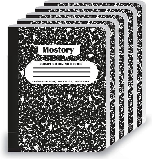 MOSTORY 50 Pack Bulk Composition Notebook - College Ruled 200 Pages (100 Sheets), Size 7.5" x 9.75", Bulk School Supplies, Office, Bulk Notebooks for School, Writing Journal Notebook with Lined Paper
