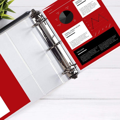 3 Ring Binder, Professional Angle D Ring Binder 5 Inch, Presentation Folder for Standard Pages 8.5 x 11 with Pockets, Crystal Clear View White (1 Pack)