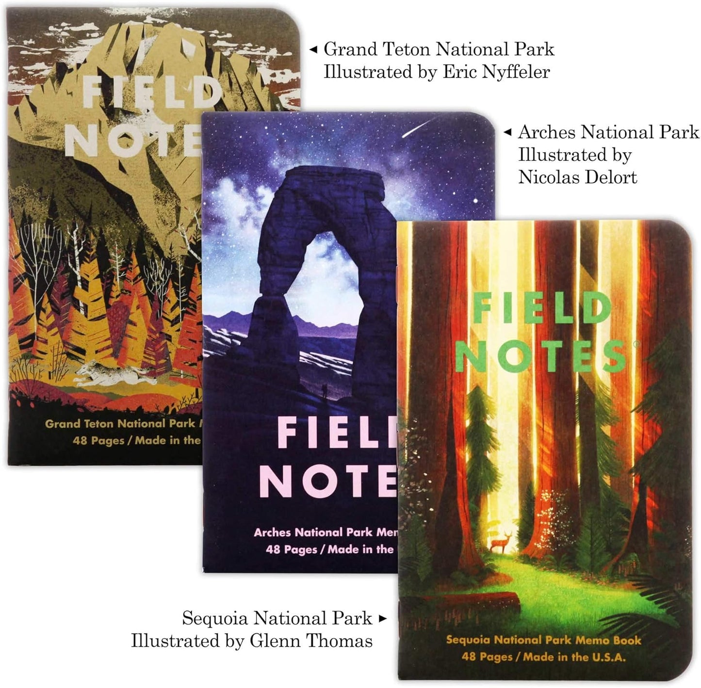 Field Notes: Original Kraft 3-Pack - Mixed Paper (1 Graph/Grid, 1 Ruled/Lined, 1 Plain/Blank) Memo Books - 48 Page Pocket Notebooks - 3.5" x 5.5"