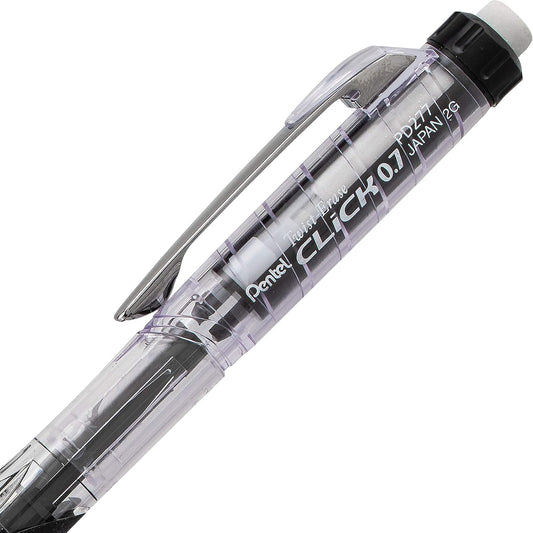 Pentel Twist-Erase Click Mechanical Pencil (0.7mm), Pack of 6 Pencils with 2 Pack of Lead Refills (PD277TLBPS6M)