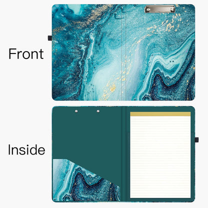Hongri Clipboard Folio with Refillable Lined Notepad and Interior Storage Pocket for Students, Classroom, Office, Women, Man, Cute Custom Pattern, Size 12.8 x 9.2 in, Classic Flower