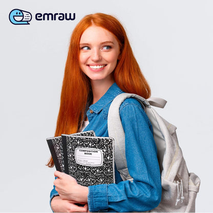 Emraw Marble Composition Notebook Wide Ruled Black and White Composition Books 100 Sheets (4 Pack) - By Enday
