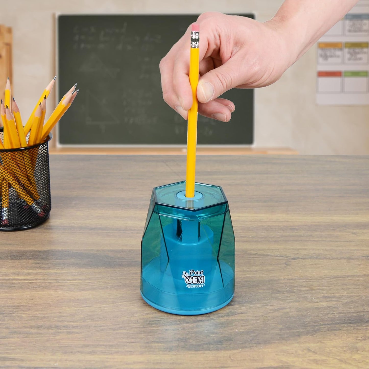 Westcott iPoint® GEM Battery Pencil Sharpener, Neon Green (00577)