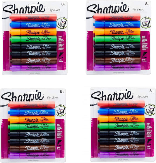 Sharpie 22480PP Flip Chart Markers, Bullet Tip, Assorted Colors, 32-Count