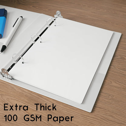Half Letter Blank Paper, 3-Hole Punched, 250 Sheets/500 Pages, 100 GSM, Printer Paper Binder Refill, 5.5 in. x 8.5 in.